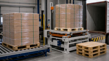 Cambio de palet para exportación internacional